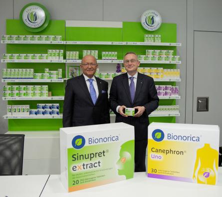 Prof Dr Michael A. Popp and Dr Uwe Baumann at the press conference on annual results at the Bionorica headquarters in Neumarkt, Germany. © Bionorica SE / Stephanie Winterhalter